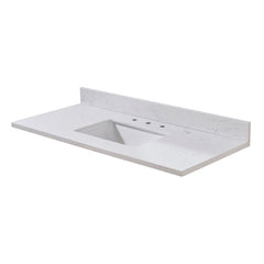 Altair Oderzo 49. in Engineered Stone Vanity Top in Aosta White with White Sink