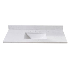 Altair Oderzo 49. in Engineered Stone Vanity Top in Aosta White with White Sink