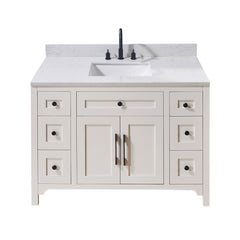 Altair Oderzo 49. in Engineered Stone Vanity Top in Aosta White with White Sink
