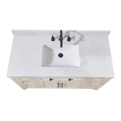 Altair Oderzo 49. in Engineered Stone Vanity Top in Aosta White with White Sink