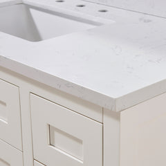 Altair Oderzo 49. in Engineered Stone Vanity Top in Aosta White with White Sink
