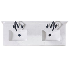 Altair 61. in Engineered Stone Vanity Top in Aosta White with White Sink