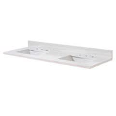 Altair 61. in Engineered Stone Vanity Top in Aosta White with White Sink