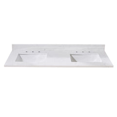 Altair 61. in Engineered Stone Vanity Top in Aosta White with White Sink