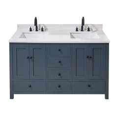 Altair 61. in Engineered Stone Vanity Top in Aosta White with White Sink