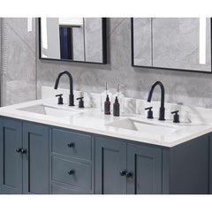 Altair 61. in Engineered Stone Vanity Top in Aosta White with White Sink