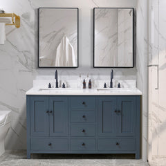 Altair 61. in Engineered Stone Vanity Top in Aosta White with White Sink