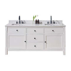 Altair Oderzo 73. in Engineered Stone Vanity Top in Aosta White with White Sink