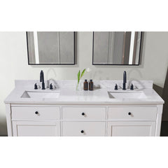 Altair Oderzo 73. in Engineered Stone Vanity Top in Aosta White with White Sink