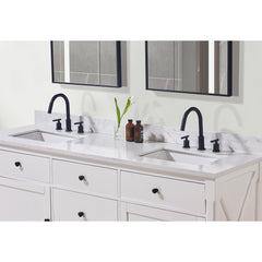 Altair Oderzo 73. in Engineered Stone Vanity Top in Aosta White with White Sink