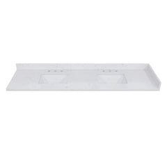 Altair Oderzo 84. in Engineered Stone Vanity Top in Aosta White with White Sink