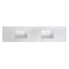Altair Oderzo 84. in Engineered Stone Vanity Top in Aosta White with White Sink