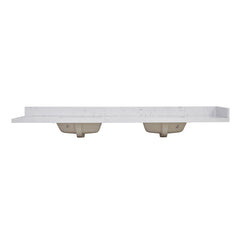 Altair Oderzo 84. in Engineered Stone Vanity Top in Aosta White with White Sink