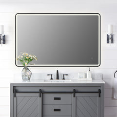 Altair Viaggi Rectangle 48" Framed Modern Bathroom/Vanity LED Lighted Wall Mirror