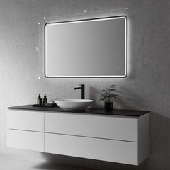 Altair Viaggi Rectangle 48" Framed Modern Bathroom/Vanity LED Lighted Wall Mirror