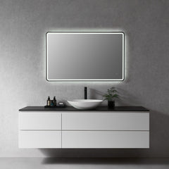 Altair Viaggi Rectangle 48" Framed Modern Bathroom/Vanity LED Lighted Wall Mirror