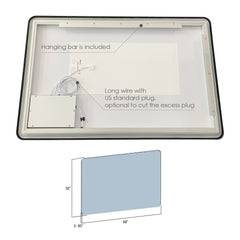 Altair Viaggi Rectangle 48" Framed Modern Bathroom/Vanity LED Lighted Wall Mirror