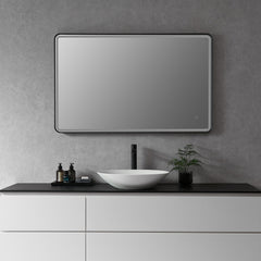 Altair Viaggi Rectangle 48" Framed Modern Bathroom/Vanity LED Lighted Wall Mirror