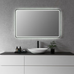 Altair Viaggi Rectangle 48" Framed Modern Bathroom/Vanity LED Lighted Wall Mirror