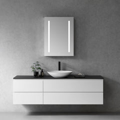 Altair Catola Rectangle 24" Frameless Surface-Mount/Recessed LED Lighted Bathroom Medicine Cabinet
