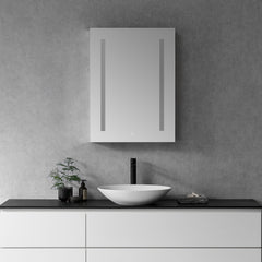 Altair Catola Rectangle 24" Frameless Surface-Mount/Recessed LED Lighted Bathroom Medicine Cabinet