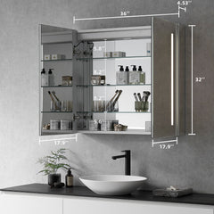 Altair Catola Rectangle 36" Frameless Surface-Mount/Recessed LED Lighted Bathroom Medicine Cabinet