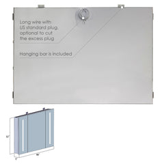 Altair Catola Rectangle 48" Frameless Surface-Mount/Recessed LED Lighted Bathroom Medicine Cabinet