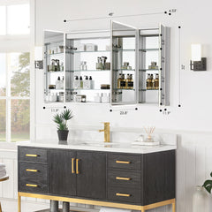 Altair Carsoli Rectangle 48" Frameless Surface-Mount/Recessed LED Lighted Bathroom Medicine Cabinet