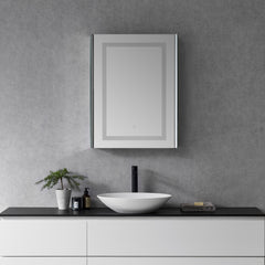 Altair Bojano Rectangle 24" Frameless Surface-Mount/Recessed LED Lighted Bathroom Medicine Cabinet
