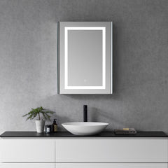 Altair Bojano Rectangle 24" Frameless Surface-Mount/Recessed LED Lighted Bathroom Medicine Cabinet
