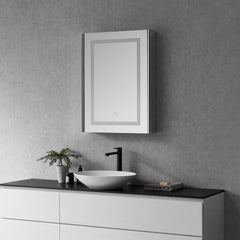 Altair Bojano Rectangle 24" Frameless Surface-Mount/Recessed LED Lighted Bathroom Medicine Cabinet