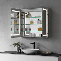 Altair Bojano Rectangle 36" Frameless Surface-Mount/Recessed LED Lighted Bathroom Medicine Cabinet