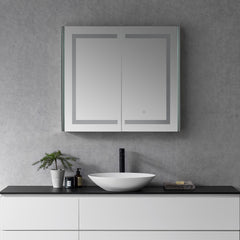 Altair Bojano Rectangle 36" Frameless Surface-Mount/Recessed LED Lighted Bathroom Medicine Cabinet