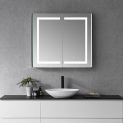 Altair Bojano Rectangle 36" Frameless Surface-Mount/Recessed LED Lighted Bathroom Medicine Cabinet