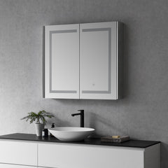 Altair Bojano Rectangle 36" Frameless Surface-Mount/Recessed LED Lighted Bathroom Medicine Cabinet