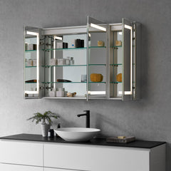 Altair Bojano Rectangle 48" Frameless Surface-Mount/Recessed LED Lighted Bathroom Medicine Cabinet