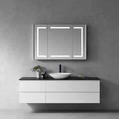 Altair Bojano Rectangle 48" Frameless Surface-Mount/Recessed LED Lighted Bathroom Medicine Cabinet