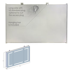 Altair Bojano Rectangle 48" Frameless Surface-Mount/Recessed LED Lighted Bathroom Medicine Cabinet
