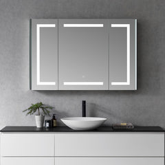 Altair Bojano Rectangle 48" Frameless Surface-Mount/Recessed LED Lighted Bathroom Medicine Cabinet