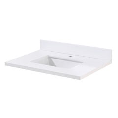 Altair 31. in Engineered Stone Vanity Top in Snow White with White Sink