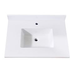 Altair 31. in Engineered Stone Vanity Top in Snow White with White Sink