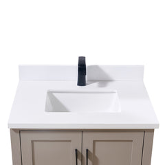 Altair 31. in Engineered Stone Vanity Top in Snow White with White Sink