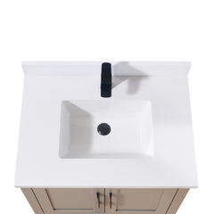 Altair 31. in Engineered Stone Vanity Top in Snow White with White Sink