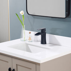 Altair 31. in Engineered Stone Vanity Top in Snow White with White Sink