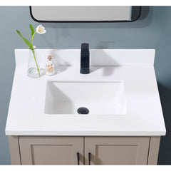 Altair 31. in Engineered Stone Vanity Top in Snow White with White Sink