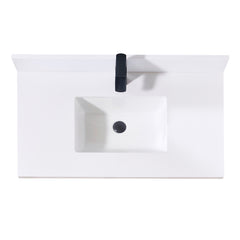 Altair Caorle 37. in Engineered Stone Vanity Top in Snow White with White Sink