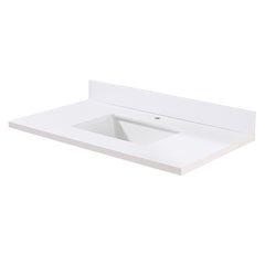 Altair Caorle 37. in Engineered Stone Vanity Top in Snow White with White Sink
