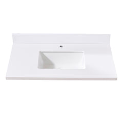 Altair Caorle 37. in Engineered Stone Vanity Top in Snow White with White Sink