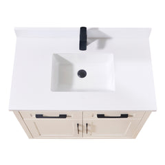 Altair Caorle 37. in Engineered Stone Vanity Top in Snow White with White Sink
