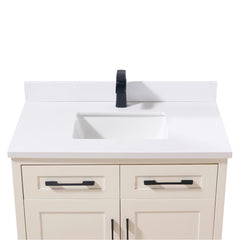 Altair Caorle 37. in Engineered Stone Vanity Top in Snow White with White Sink